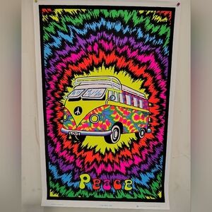 Peace Bus Laminated Blacklight Poster - 23.5" x 35.5" - 1997